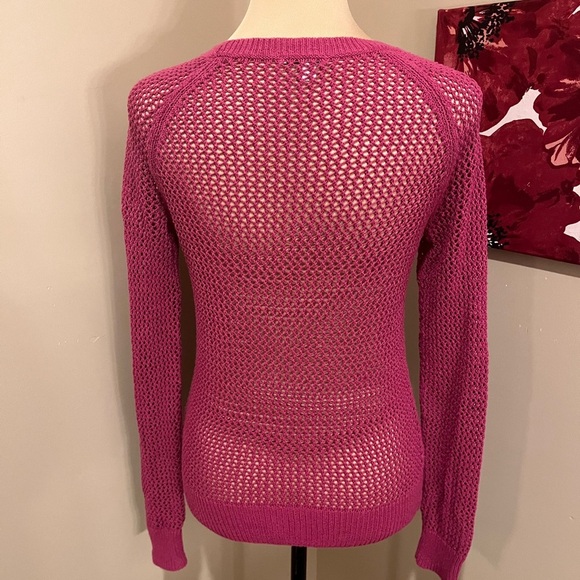 Halogen Hot Pink Open Weave Sweater, size Small - Picture 2 of 4
